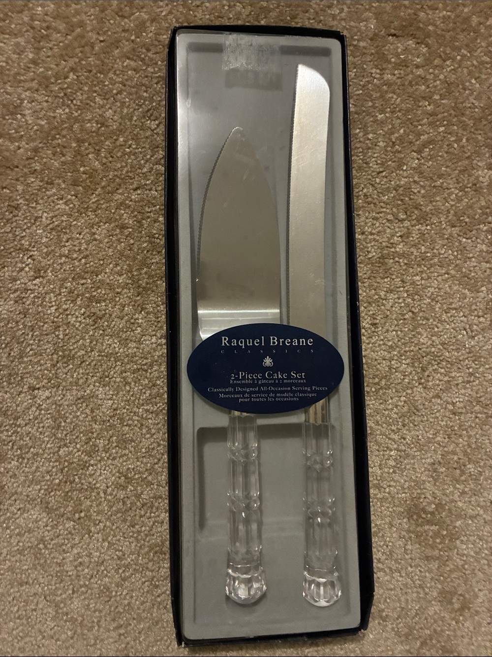 Acrylic Handle 2-Piece Cake Serving Set - Stainless Steel Blade